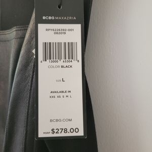 BCBGMAXAZRIA Asymmetrical Faux Leather Dress